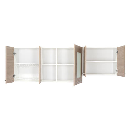 Gabinete Superior Piret Nacar y Blanco 180 Cm