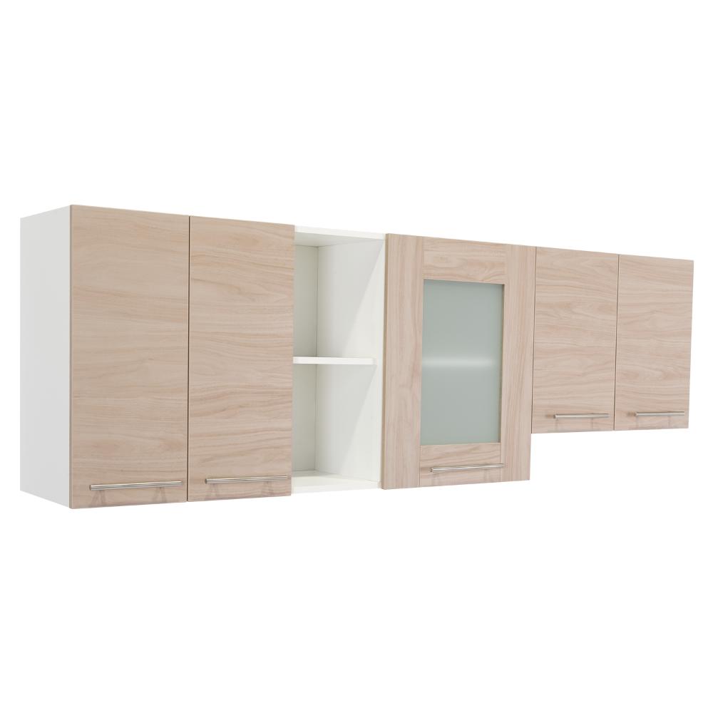 Gabinete Superior Piret Nacar y Blanco 180 Cm