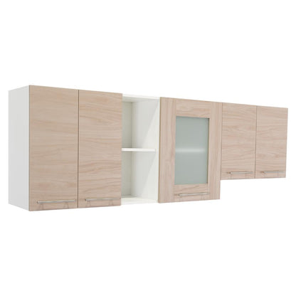Gabinete Superior Piret Nacar y Blanco 180 Cm