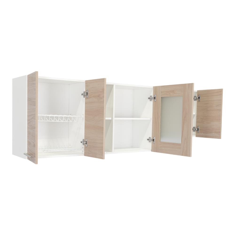 Gabinete Superior Piret Nacar y Blanco 180 Cm