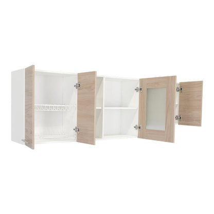 Gabinete Superior Piret Nacar y Blanco 180 Cm