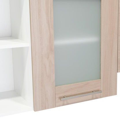 Gabinete Superior Piret Nacar y Blanco 180 Cm