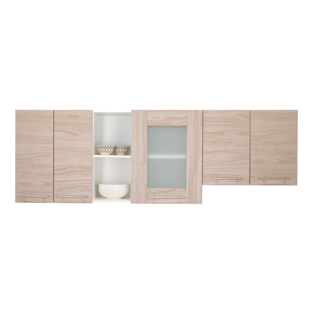Gabinete Superior Piret Nacar y Blanco 180 Cm