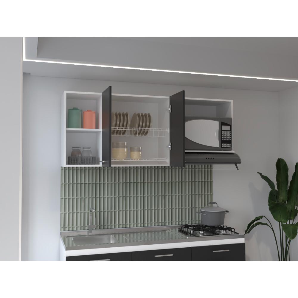 Gabinete Superior de Cocina Avon Blanco y Wengue 150 cm