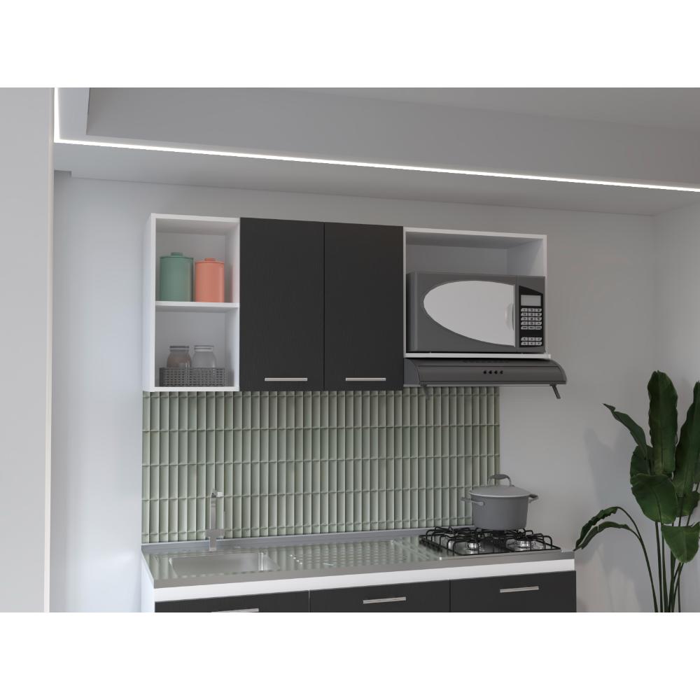 Gabinete Superior de Cocina Avon Blanco y Wengue 150 cm