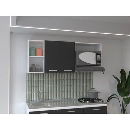 Gabinete Superior de Cocina Avon Blanco y Wengue 150 cm