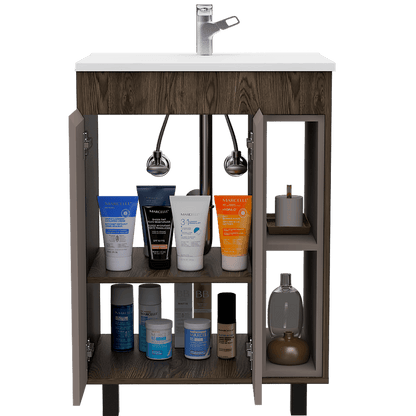 Mueble Lavamanos Meka color Cognac y Cocoa para Baño.
