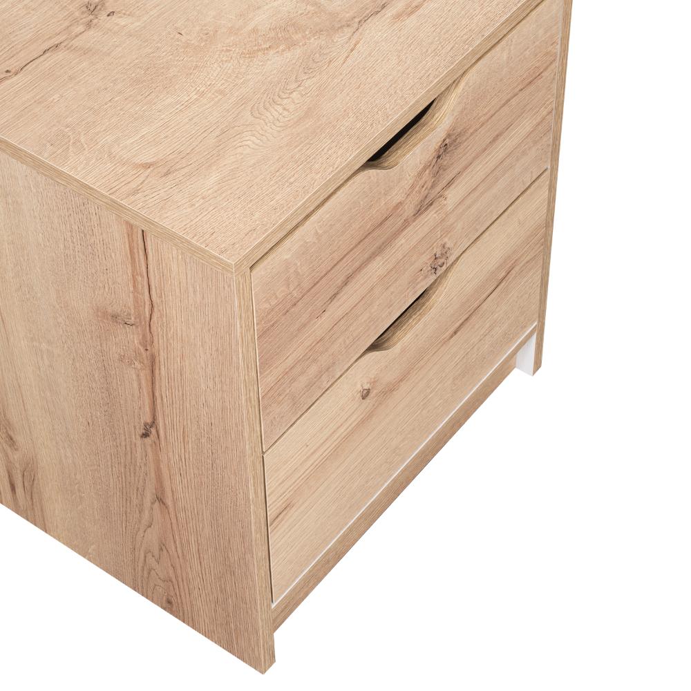 Mesa de Noche Basilea Duna y Blanco