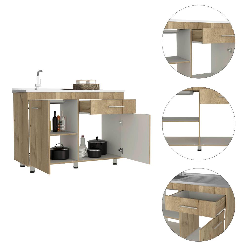 Modulo Inferior Castano Orion  Blanco Duna 120 Cm