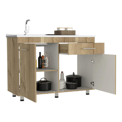 Modulo Inferior Castano Orion  Blanco Duna 120 Cm
