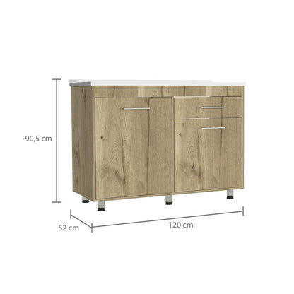 Modulo Inferior Castano Orion  Blanco Duna 120 Cm