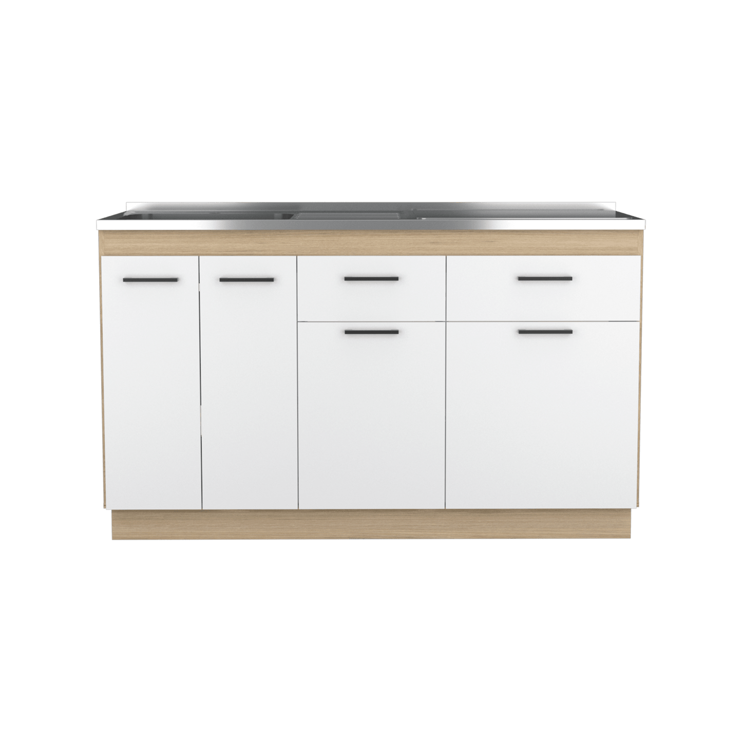 Gabinete Inferior Galapa color Blanco y Beige para Cocina.