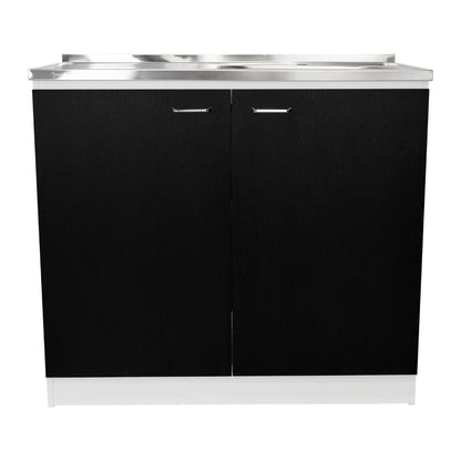 Gabinete Inferior Napoles Wengue y Blanco 100 Cm