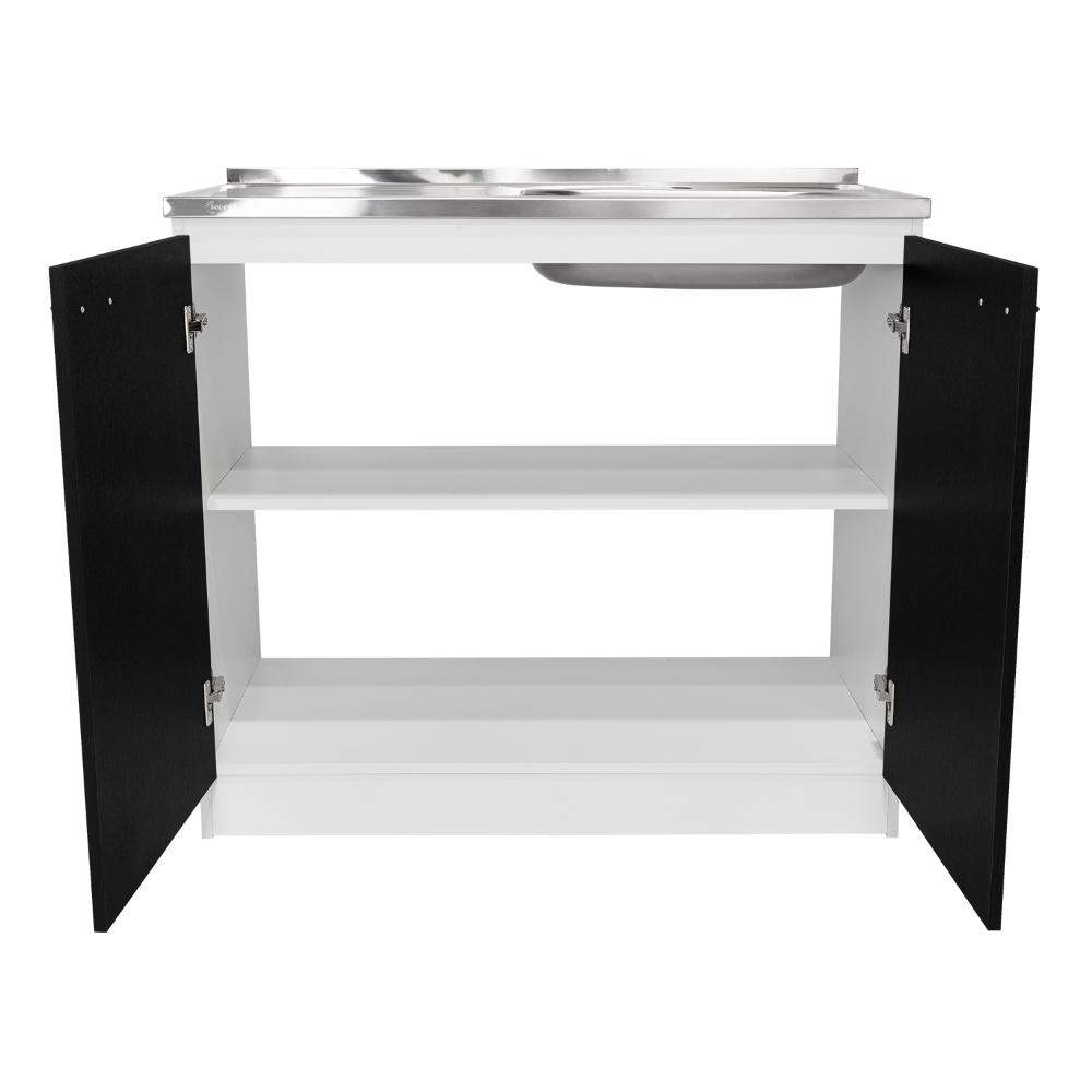 Gabinete Inferior Napoles Wengue y Blanco 100 Cm