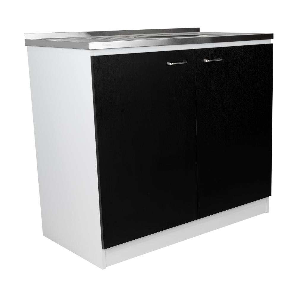 Gabinete Inferior Napoles Wengue y Blanco 100 Cm
