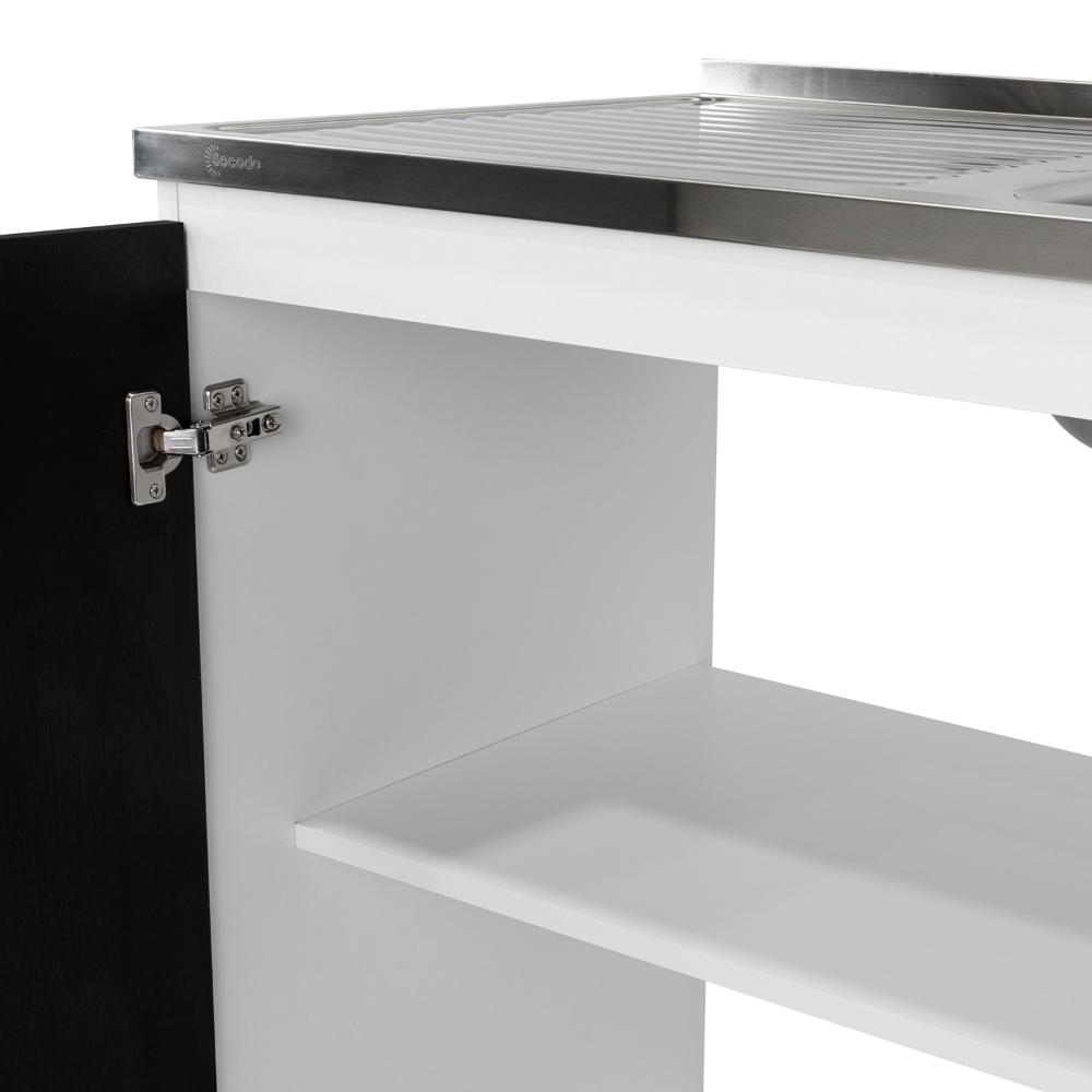 Gabinete Inferior Napoles Wengue y Blanco 100 Cm