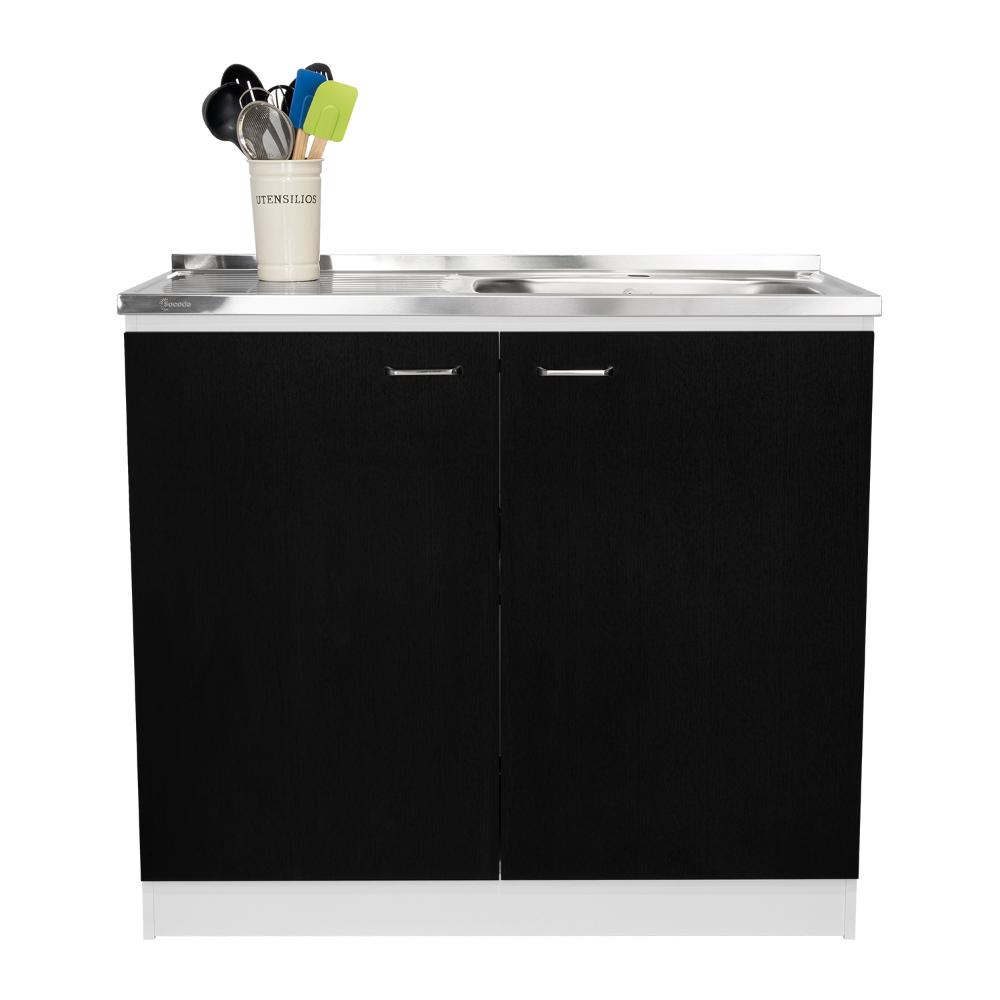 Gabinete Inferior Napoles Wengue y Blanco 100 Cm
