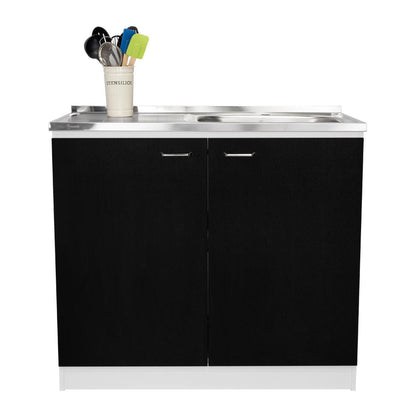 Gabinete Inferior Napoles Wengue y Blanco 100 Cm