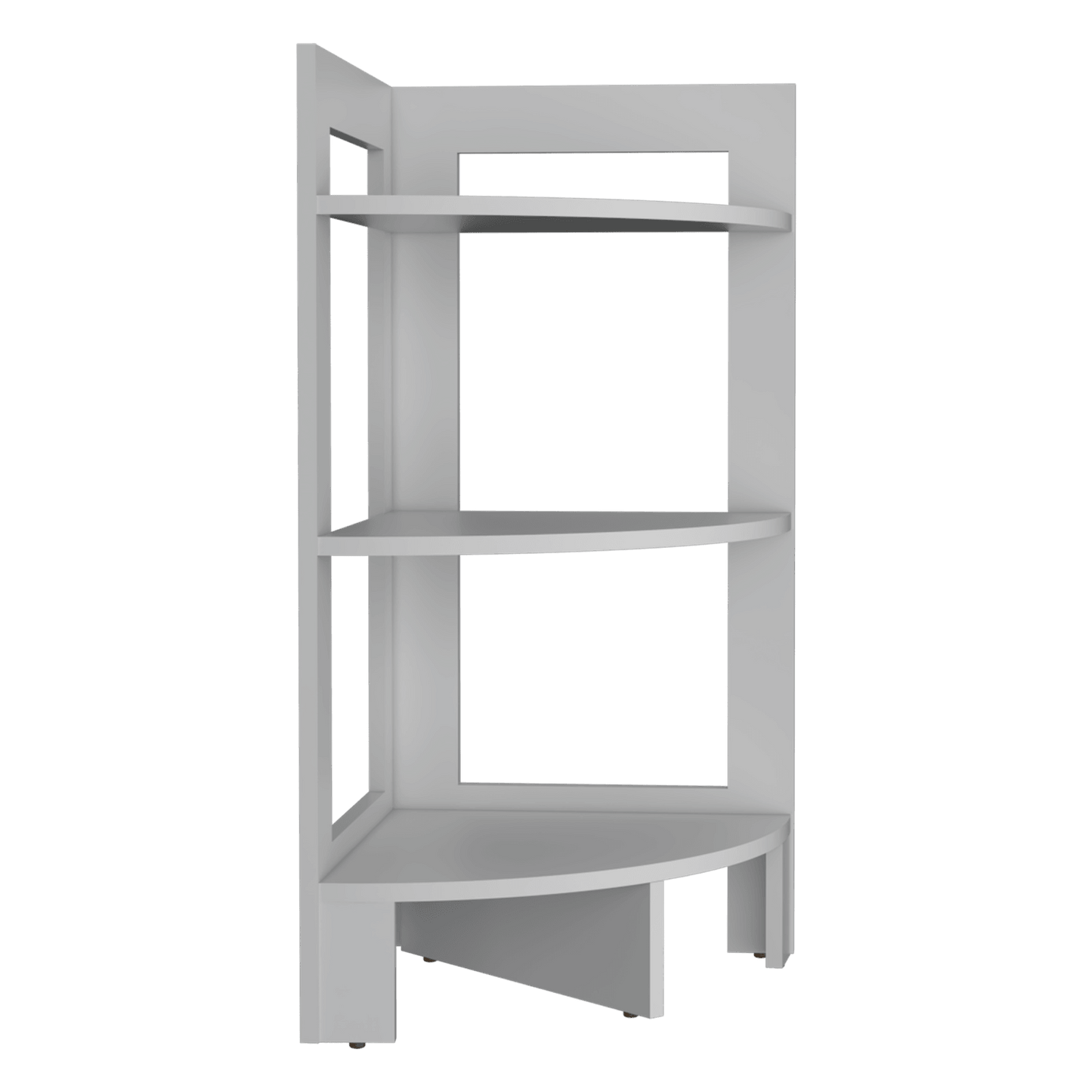 Mesa Auxiliar Esquinera, Athos, Blanco, con Tres Entrepaños - VIRTUAL MUEBLES