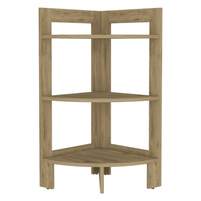 Mesa Auxiliar Esquinera, Athos, Macadamia, con Tres Entrepaños - VIRTUAL MUEBLES