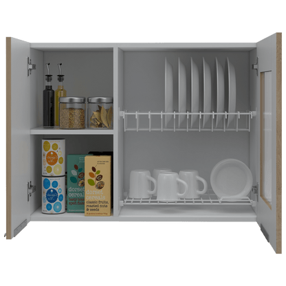 Gabinete Superior Feid color Beige y Blanco para Cocina.