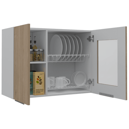 Gabinete Superior Feid color Beige y Blanco para Cocina.