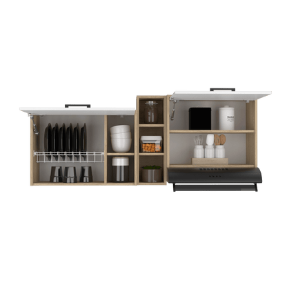 Gabinete Superior Galapa color Beige y Blanco para Cocina.