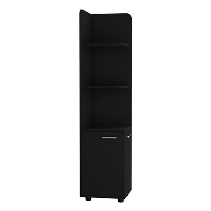 Mueble Esquinero Malibu, Wengue, con dos puertas abatibles y patas metalicas