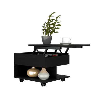 Mesa Auxiliar Salento, Wengue, Extensible con Gran Capacidad de Almacenamiento ZF - VIRTUAL MUEBLES