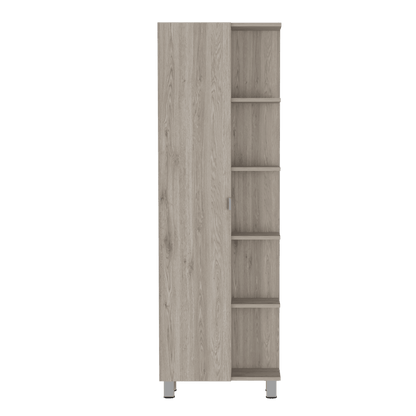 Mueble Esquinero Arán, Humo, con Variedad de Entrepaños ZF - VIRTUAL MUEBLES