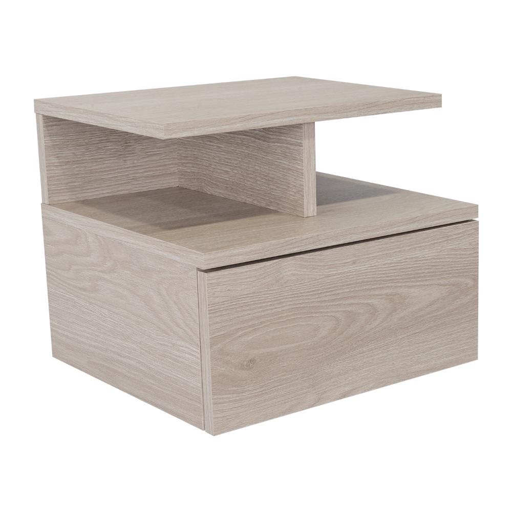 Mesa de Noche Flotante Velador Ceniza