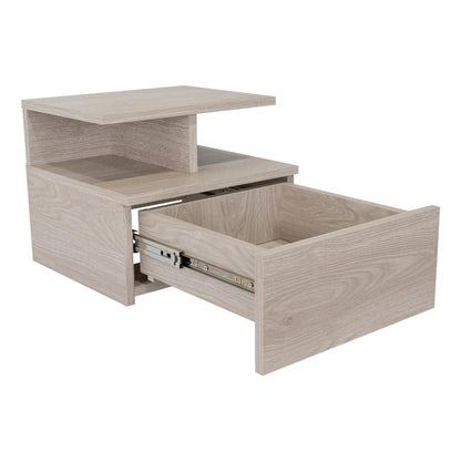 Mesa de Noche Flotante Velador Ceniza