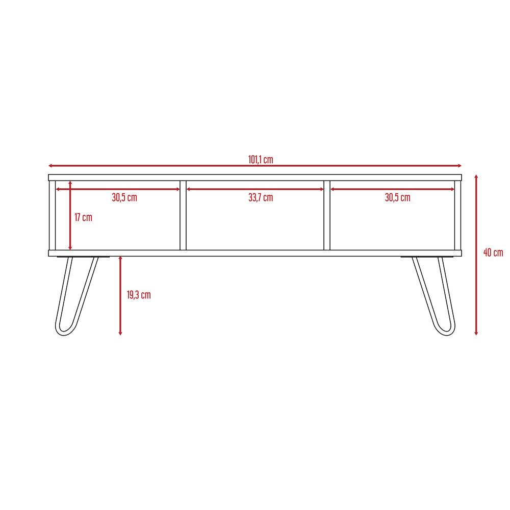 Mesa de Centro Vany, Miel y Plata Oscuro, con Amplio Espacio Para Elementos Decorativos y Patas de Acero ZF - VIRTUAL MUEBLES