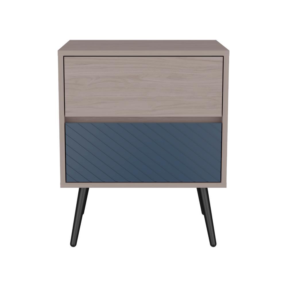 Nochero Lyle 2 Cajon Nacar y Azul Navy