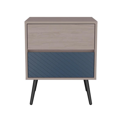Nochero Lyle 2 Cajon Nacar y Azul Navy