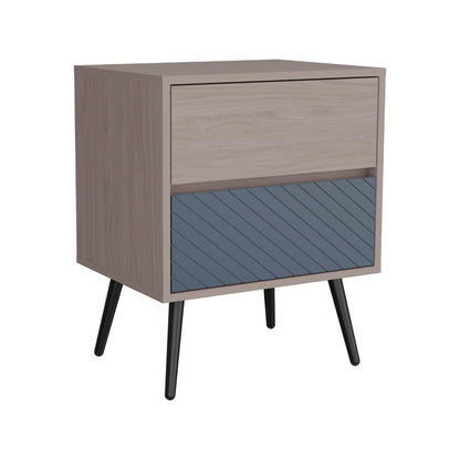 Nochero Lyle 2 Cajon Nacar y Azul Navy