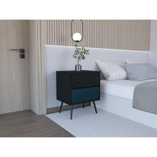 Nochero Lutso 2 Cajon Roble Negro Aqua