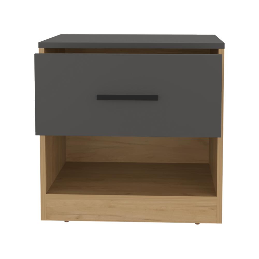 Mesa de Noche Aldery Plomo y Fresno