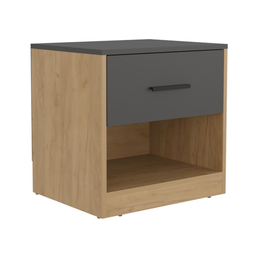 Mesa de Noche Aldery Plomo y Fresno