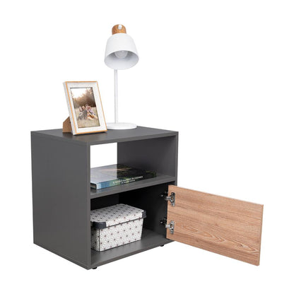 Mesa de noche Galanto Plomo Miel