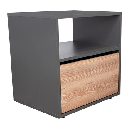 Mesa de noche Galanto Plomo Miel