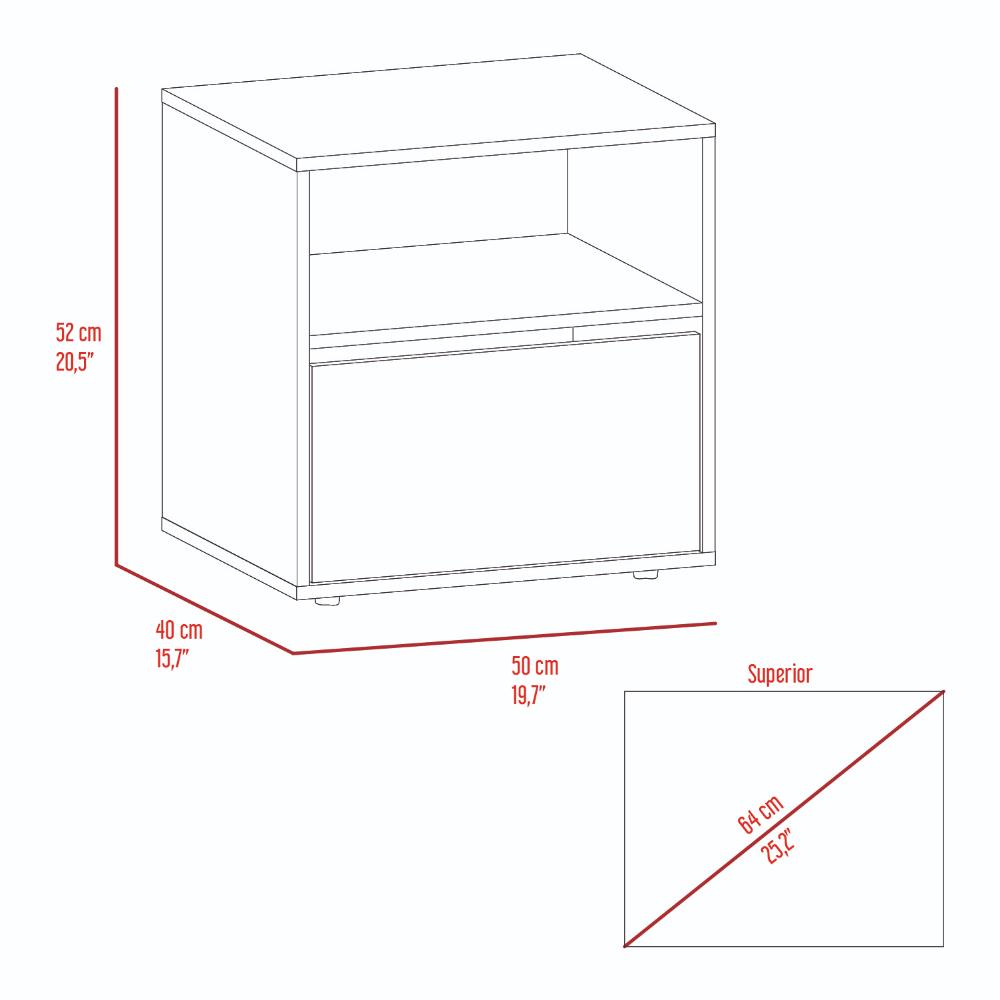Mesa de noche Galanto Plomo Miel