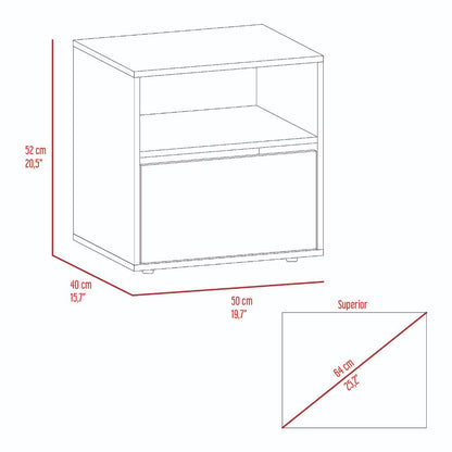 Mesa de noche Galanto Plomo Miel