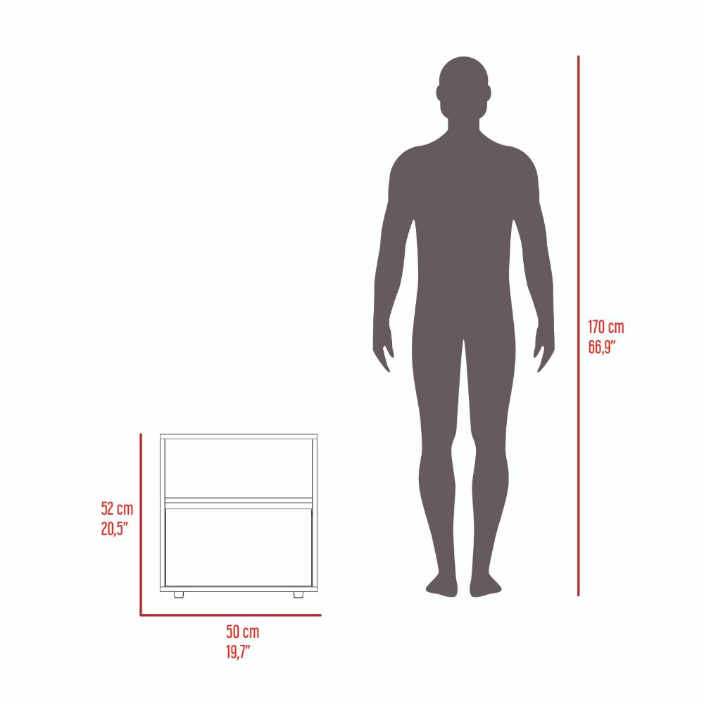 Mesa de noche Galanto Plomo Miel