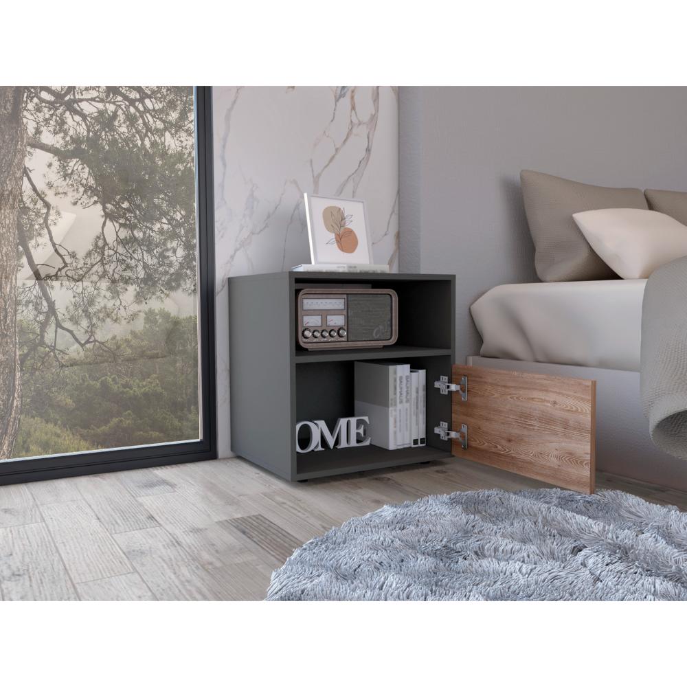 Mesa de noche Galanto Plomo Miel