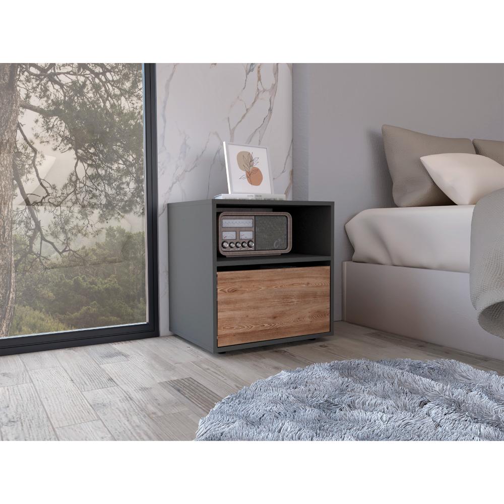 Mesa de noche Galanto Plomo Miel