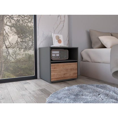 Mesa de noche Galanto Plomo Miel