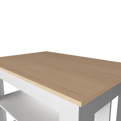 Barra de Cocina Ferrani Rovere y Blanco
