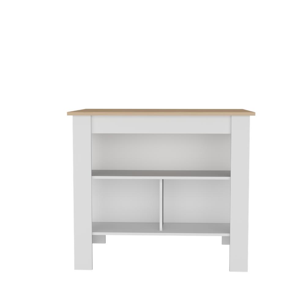 Barra de Cocina Ferrani Rovere y Blanco