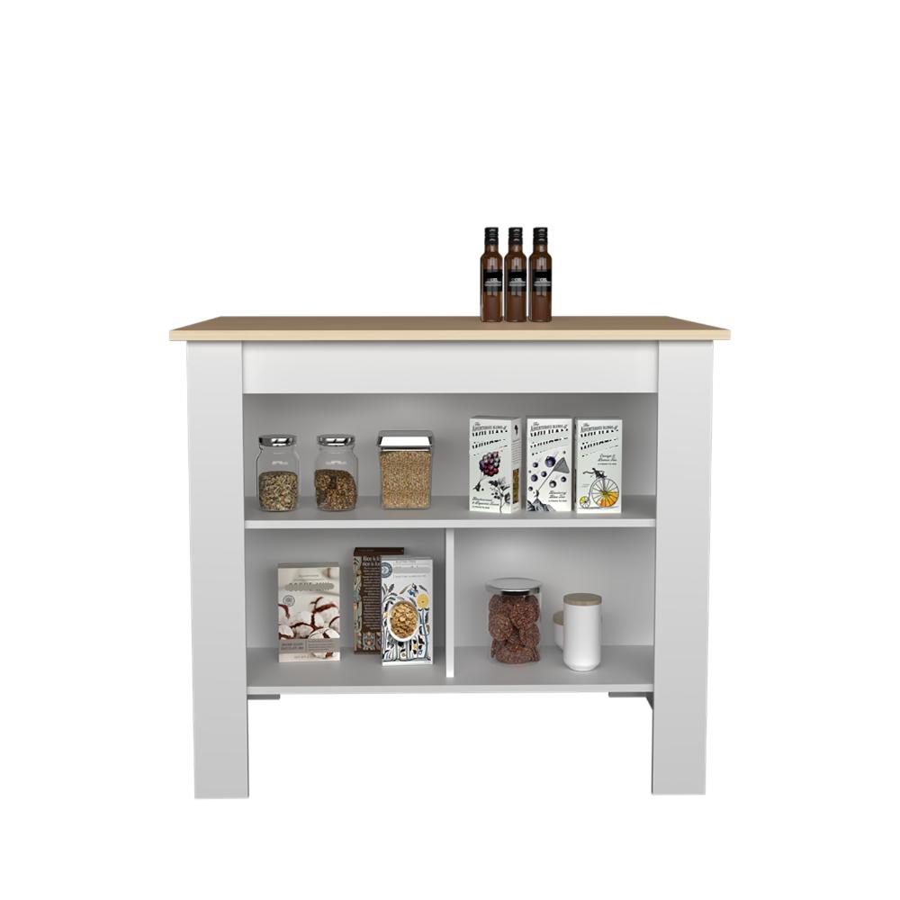 Barra de Cocina Ferrani Rovere y Blanco